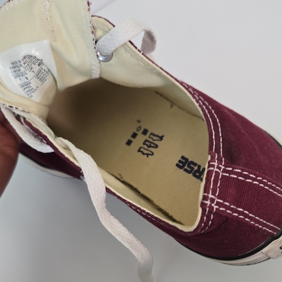 Converse Burgundy and White Women's Shoes - Picture 8 of 8